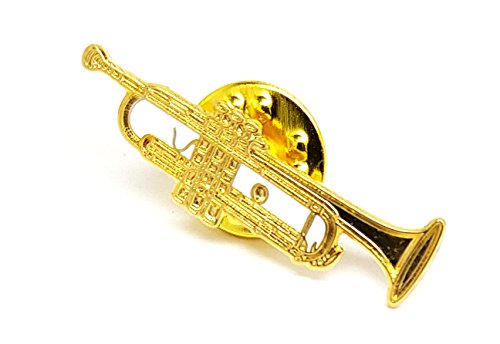 Pin goldfarbene Trompete, Butterfly-Verschluss, Anstecknadel für Revers, Hut, Baseballkappe, Taschen, Rucksack