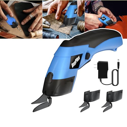 Ciseaux électriques sans fil, rechargeables, avec 2 lames de coupe, outil de coupe sans fil 3,6 V pour couper le carton, le cuir, le tapis, le PVC