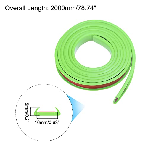 Image of uxcell U Shape Furniture Edge Banding, 2M Self Adhesive Flexible Edging Trim, 5x16mm TPE Edge Guards for Cabinets Furniture Repair Restoration, Green
