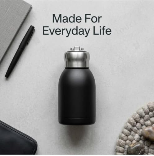 Image of Travel Mini Water Bottle Compact Stainless Steel Portable Leak-Proof Small Bottle for Office, Outdoor & Everyday Carry 300 ML, Black