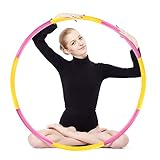 [page_title]-Hula Hoop zur Gewichtsreduktion,Reifen mit Schaumstoff ca 1,2 kg Gewichten Einstellbar Breit 48–88 cm beschwerter Hula-Hoop-Reifen für Fitness (4 Knoten Rot + Gelb)