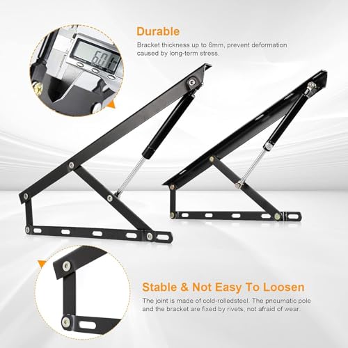 Elevador de cama de resorte de gas resistente para otomanas y camas de almacenamiento, mecanismo de elevación hidráulico para un fácil acceso y soluciones de almacenamiento mejoradas