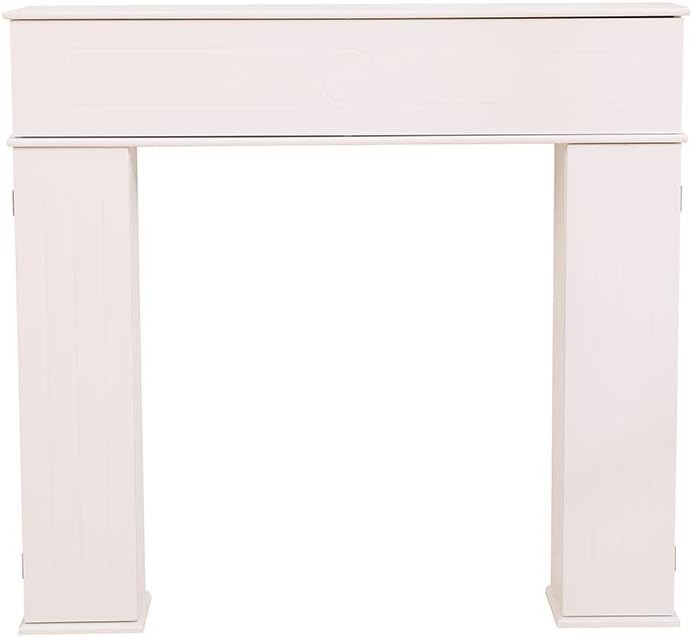 kjfhkc Modern MDF White/Grey Wooden Decorative Fireplace Console Fireplace Mantel Livingroom Furniture (White)