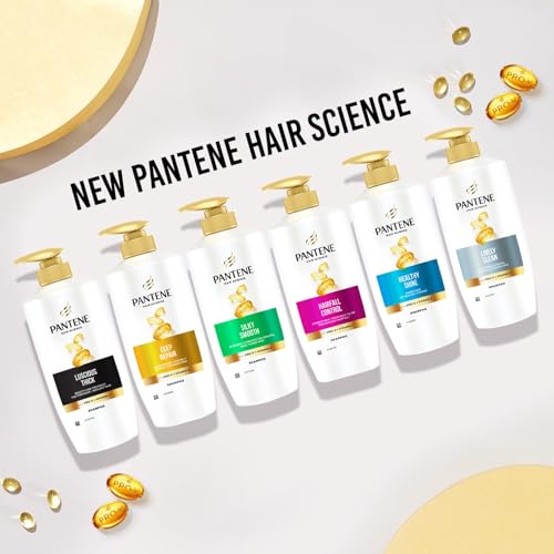 Image of Pantene Hair Science Healthy Shine Shampoo 650ml,with Pro-Vitamins & Vitamin E,makes hair so healthy for shiny hair,for all hair types, shampoo for women & men, shampoo for healthy hair (Pack of 2)