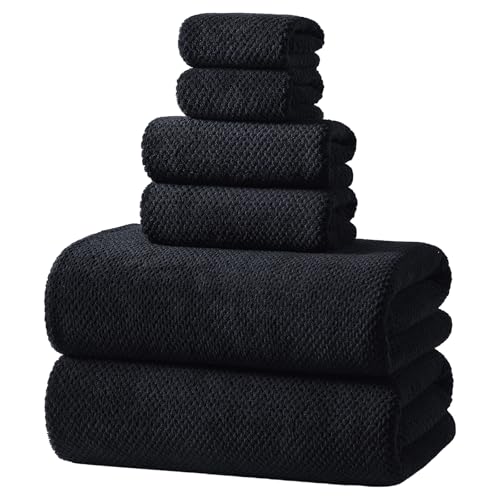 REDKISS 6-Piece Bath Towel Set - 2 Washcloths, 2 Hand