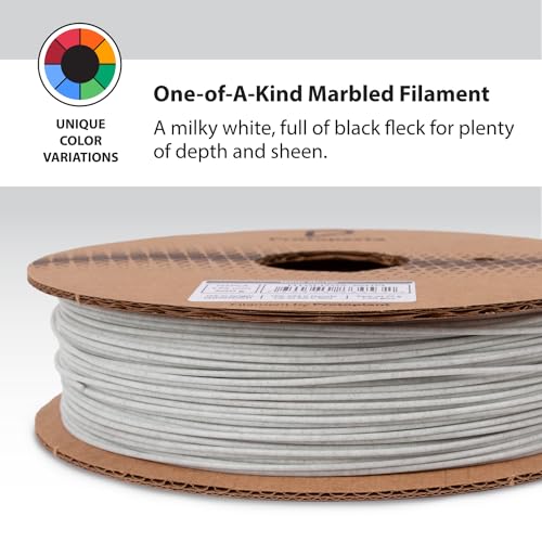 PLA marbre blanc 1.75 mm 500 g bobine de filament 3D texturé pour imprimante FDM et maquette design