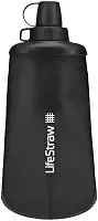 LifeStraw Peak Series – Sistema de filtro de água dobrável para garrafa de apertar – 650 ml para corrida em trilha, caminhadas, viagens, ciclismo e pesca; livre de BPA; azul montanha