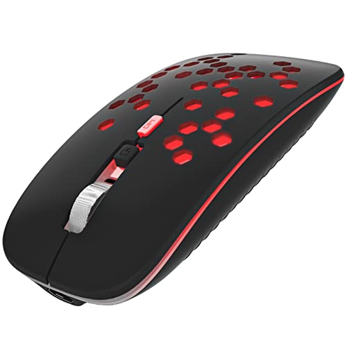 AE WISH ANEWISH Bluetooth Maus fur Mac/iPad/iPhone/PC/Computer, wiederaufladbar geräuschlos Mini Kabellose Maus für Windows/Linux/Android, 3 DPI Einstellbares Bluetooth 5.0 LED 1
