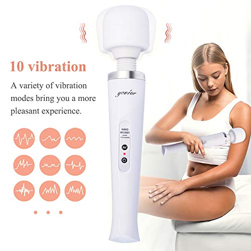 Image of YEVIOR Cordless Personal Electric Massager Wand with 10 Pulse Settings Strong Vibration for Women,Personal Total Body Therapy Massager for Sports Recovery, Muscle Aches, Body Pain