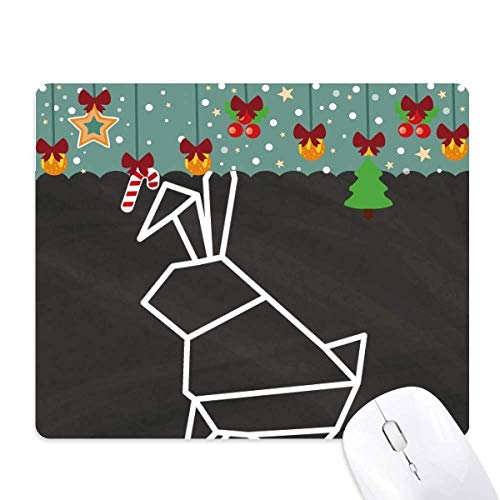 Tapis de souris Noël origami lapin, le cadeau de bureau géométrique idéal pour vos proches