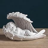 Engelsstatue, Engelsfigur, 9 x 11 cm, Amor-Figur für Garten und Innendekoration, geflügelte Skulptur, Gedenkornament, eleganter Akzent für Zuhause und Außenbereich, religiöse Kunst und Handwerk