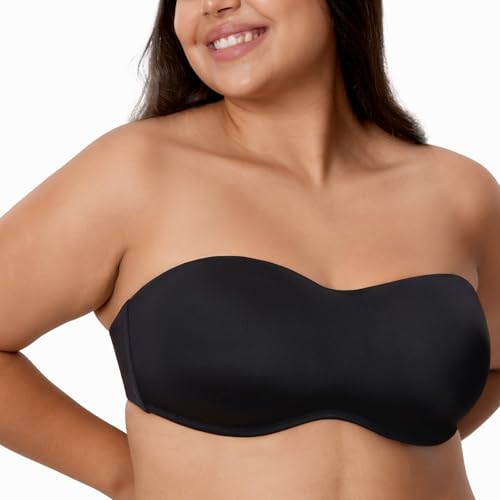 DELIMIRA Soutien Gorge sans Bretelles Grande Taille Invisible avec Armature Bandeau Minimiseur sans...