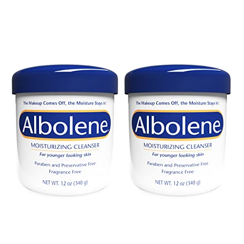 Albolene Face Moisturizer and Makeup Remover, Facial Cleanser and Cleansing Balm, Fragrance Free Cream, 12 oz (2 Pack)