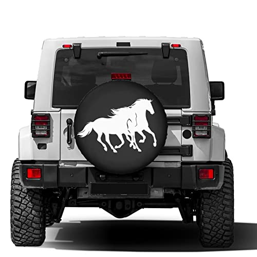 Image of Horses Spare Tire Cover Dust-Proof Wheel Tire Cover Fit Trailer, RV, SUV and Many Vehicle 16 Inch