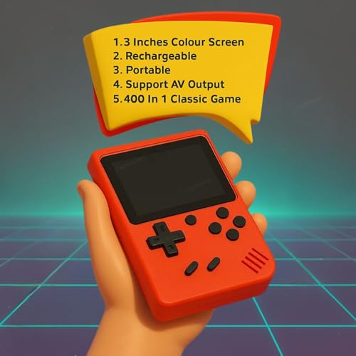 Image of GRAPHENE Retro Handheld Gaming Console 400 Classic Built-in Games Videogame 3.0-Inch Screen Rechargeable Battery Portable Video Game Player with TV Output (Pack of 1)