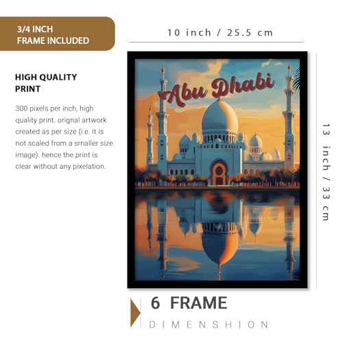 Image of kotart Modern Art City Vibes Wall Decor - Retro Travel Theme Wall Poster with Frame for Room Office Living Room Hotel Home Decor - Photo Frames - Framed Posters / Paintings Set of 8 (Art 4, Small(10x13 or 10x10 inch), Framed)
