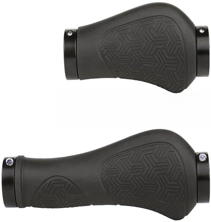Lockable Bicycle Handlebar Grips - Double for Ring Fixed Rubber Grips for Mountain & Road Bikes, Non-Slip, 93mm Short + 133mm Long