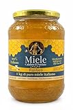Miele Grezzo Calabrese 1Kg 'Il Puttino' | Miele Naturale Non Pastorizzato | Prodotto Artigianale Italiano | Virelli, Cutro | Ricco di Minerali, Ideale per la Colazione (1kg, Millefiori Miele)