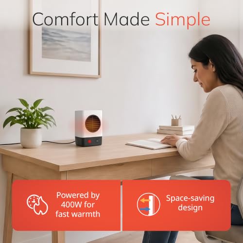 Lasko 6" MyHeat Mini Ceramic Space Heater with Easy Controls - White - 201 - image 4