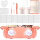 HSHGZSR Chocolate Melting Pot Mini Electric Chocolate Melter Chocolate Fondue Fountain Pot with Double Melting Pot Food Grade Electric Warmer...