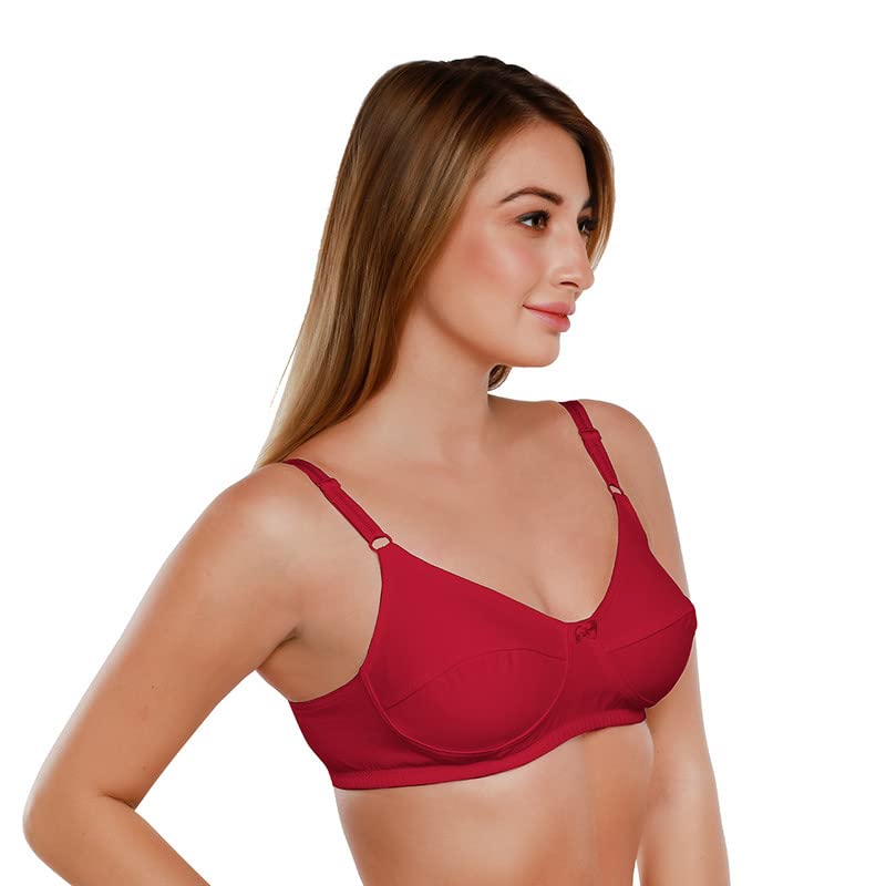 Image of Daisy DEE Women's Cotton Seamed Non-Wired Regular Straps Full Coverage Non-Padded Bra - NSHTL