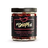 Picture of Hot Crispy Oil, An all natural unique blend of fresh fried shallots, fresh garlic and a proprietary blend of three different chili peppers. Highly addictive.