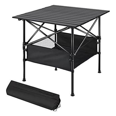 AKOFIC Mesa de Camping Plegable, Altura Regulable Cover