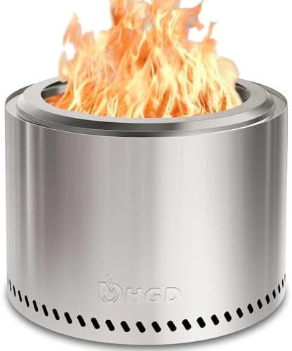 Garden Wood Burning Stove - Which 5 Will Transform Your Outdoor Space? 4 HGD 20 Inch Smokeless Patio Fire Pit, Outdoor Wood Burning Stove, Stainless Steel Firepit for Backyard, Patio, Garden, Picnic