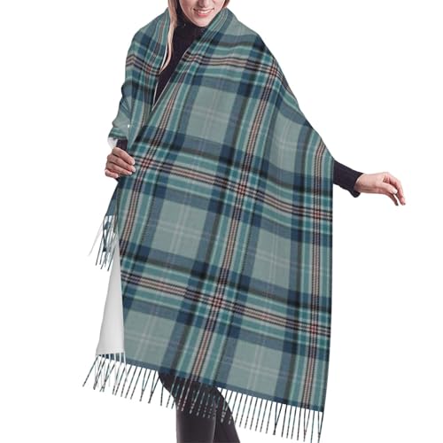 Princess Diana Memorial Tartan Women's Winter Scarf - Extra long 71 inch plaid cashmere soft fringe scarf, lightweight and warm, suitable for all seasons