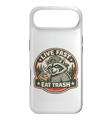 Live Fast Eat Trash Rétro Raccoon Pizza Trash Panda Coque pour iPhone Air