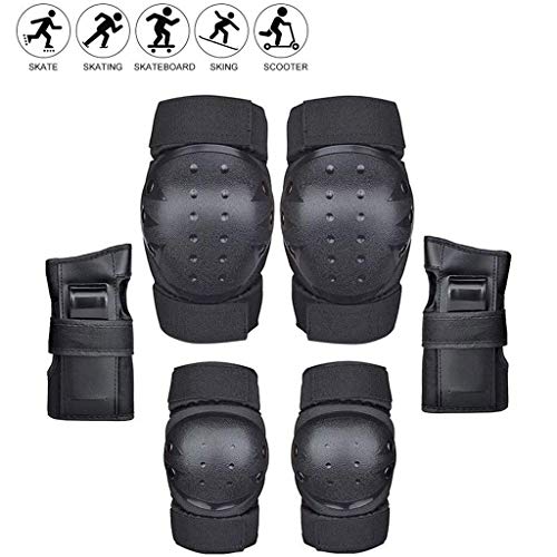 image for icoXXch Adult Wrist Guards, Knee Elbow Pads 6 in 1 Protective Gear Set