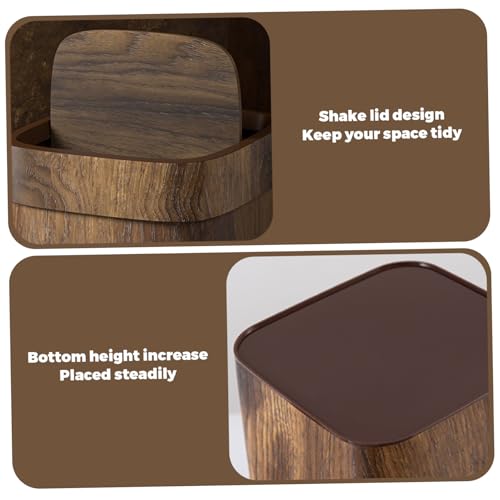 Cubo de basura para sala de estar rectangular de 9x12 pulgadas PP con tapa 4