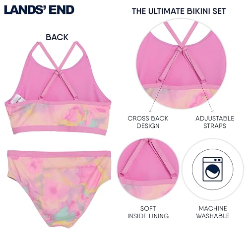 Image of Lands' End Girls' Swim UPF 50+ Adjustable Strap Bikini Set