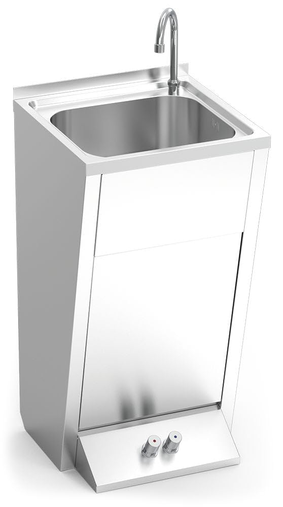 Lave-Mains INOX sur Pied avec 2 poussoirs 450x450x850 mm 450x450x850 mm