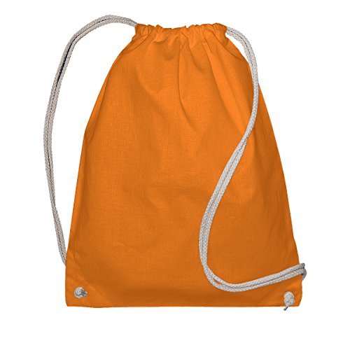 Jassz - Mochila/Bolsa saco o de cuerdas lisa Modelo Drawstring - Deporte/Gimnasio (Talla Única) (Mandarina)