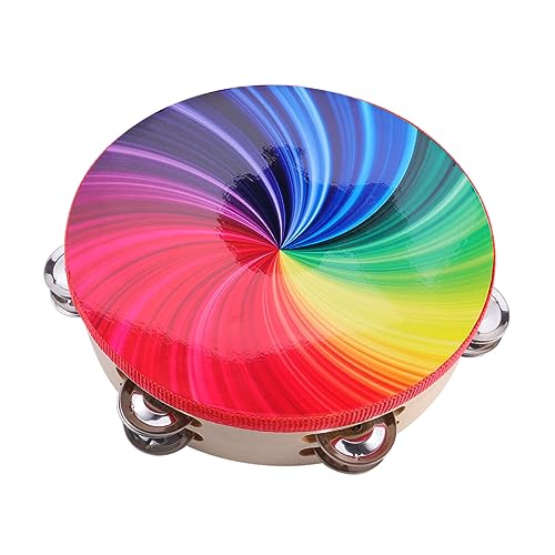 BESPORTBLE Tambourine for Church 8 Inch Hand Tambourine Drum Double Row Percussion