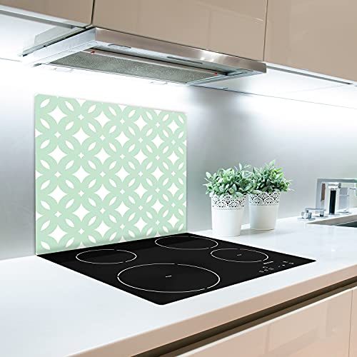 Protège plaque induction rayée ? Solution avec cette planche en verre géométrique 60x52