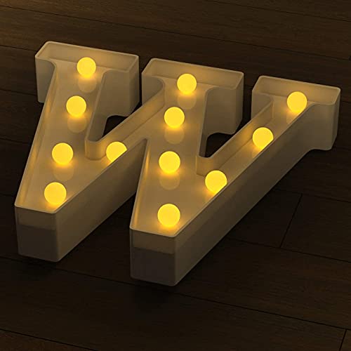 Image of Marquee W Alphabet Shaped LED Light Lamp for Decoration Decore Walls Hanging Birthday Party Wedding (W)