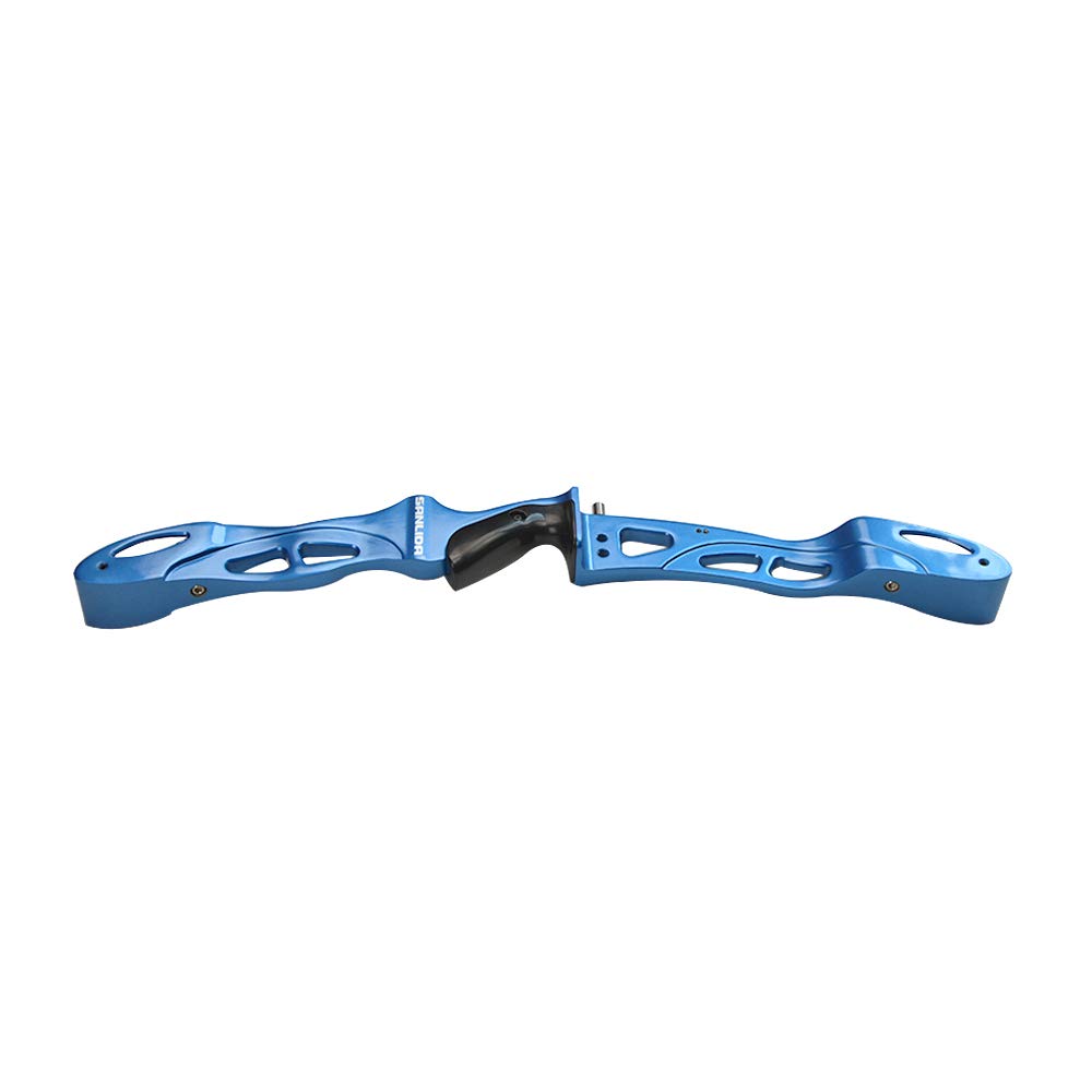 Poignée d'arc Classique Arc Recourbé Poignée en Alliage d'aluminium Poignées d'arc 25" de Takedown ILF Droitier pour Le tir à l'arc Tir à la Cible Accessoires de Chasse (Bleu)
