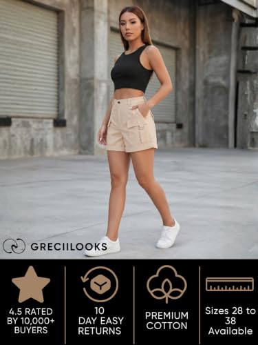 Image of GRECIILOOKS Women's Casual Knee Length Shorts,Casual Relaxed Fit Summer Shorts for Women & Girls | Comfortable Everyday Wear | Available in Plus Sizes