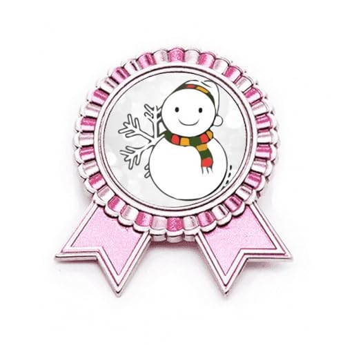 Broche rose bonhomme de neige en métal cadeau idéal pour illuminer Noël