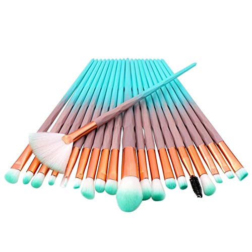 Lot de 20 pinceaux de maquillage diamant pour poudre et fond de teint