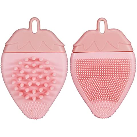 Shampoo Brush Bath Brush Facial Brush Multi-Function Brush,Scalp Massage Brush Facial Brush Skin Cleansing Body Exfoliating Brush Scrub Massage,Silicone Material is Soft and Comfortable (Pink) Cover
