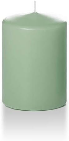 yummi Velas redondas de pilar de salvia de 3 x 4 pulgadas, 3 por paquete