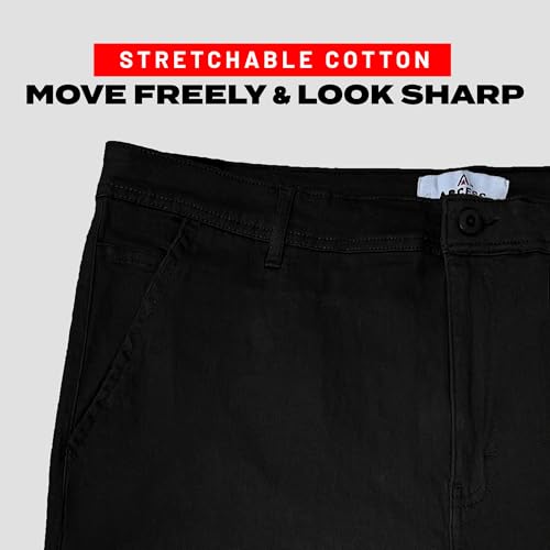 Access Chino Pants for Men, Premium Cotton & Spandex Blend, Basic Casual Uniform Stretchy Slim Fit Chinos Pants Men4