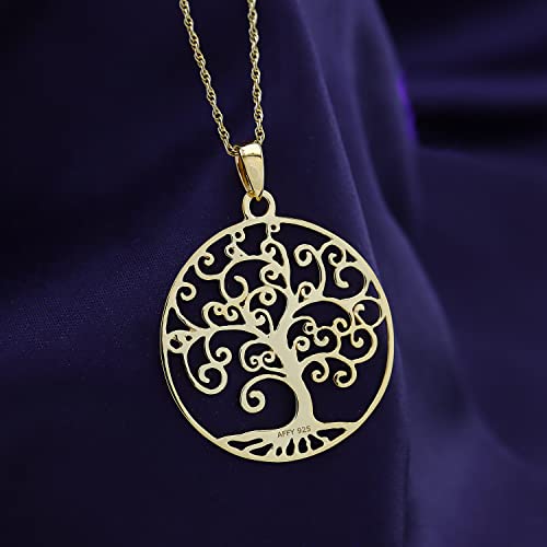 THE JEWEL ZONE Tree of Life Filigree Pendant Necklace 14k Gold Over Sterling Silver2