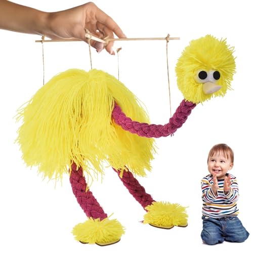 Marioneta De Avestruz con Cuerdas, Divertida Marioneta De Pájaro Interactiva, Marioneta De Avestruz con Cuerdas, Marionetas De Avestruz Hechas A Mano, Muñeca De Cuerda, Marioneta De Peluche