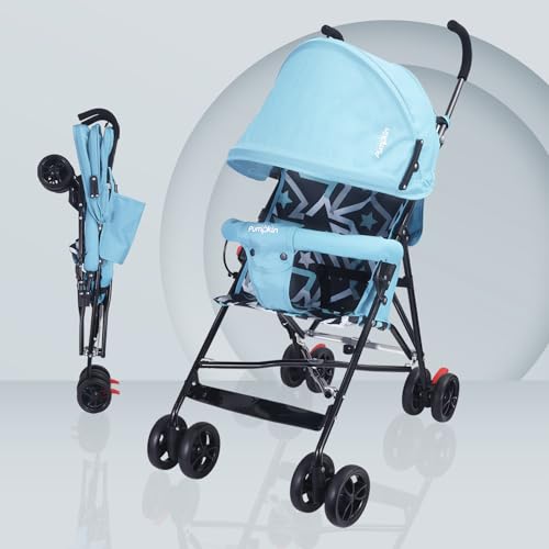 Image of Little Pumpkin by R for Rabbit Baby Stroller and Pram for Baby /Newborn- Buggy for Kids | Easy Foldable and Carry | Kid Age 0-2 Years (Blue)