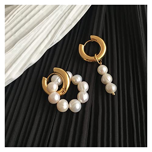 Boucles d'oreilles suspendues perles d'eau douce naturelles au design original