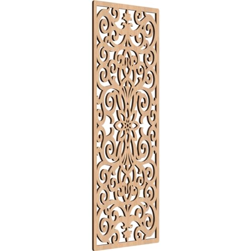 Image of Buel Decorative Pierced Fretwork Wood Wall Panels, 19 3 /8 inchW x 49 3 /8 inchH x 3 /8 inchT, Hickory